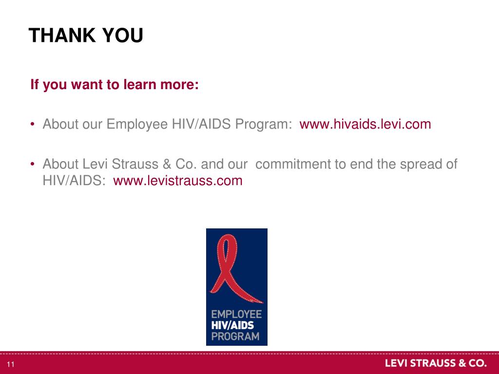PPT - Facing HIV/AIDS at work - Levi Strauss & co. employee HIV/AIDS ...