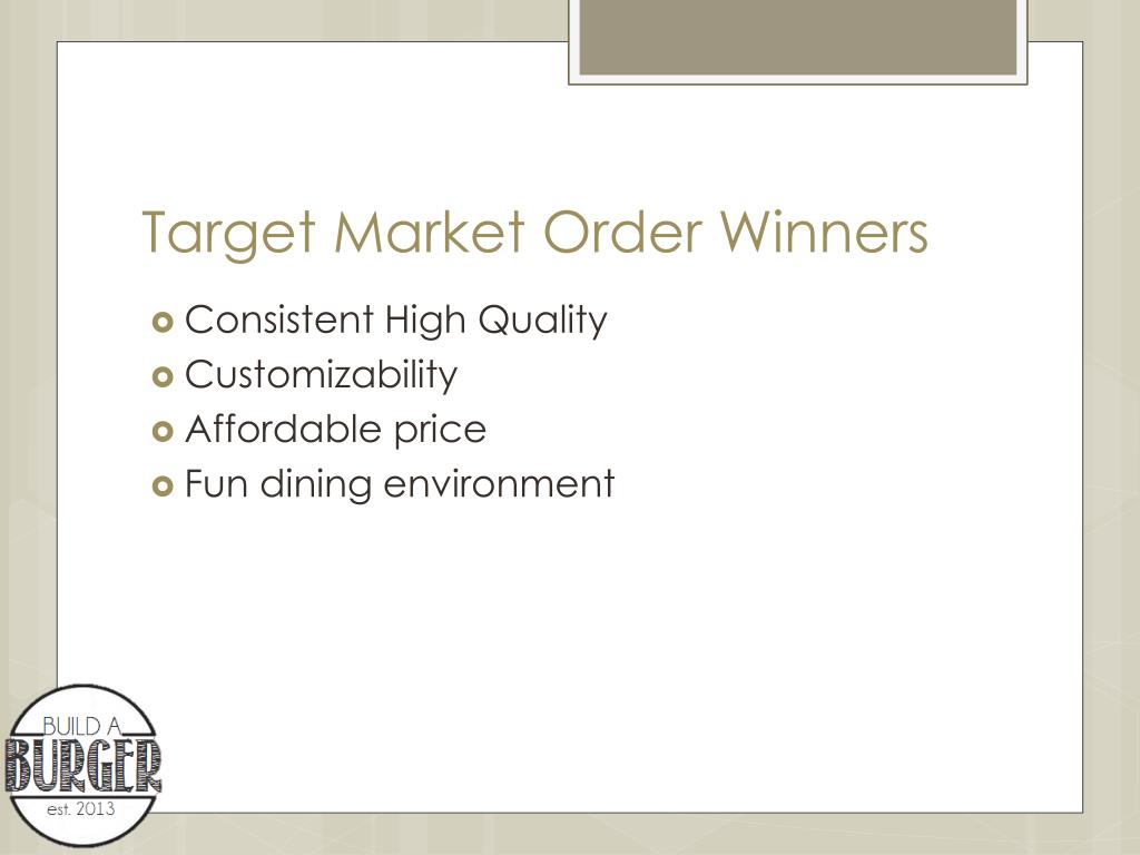 Order Winners Examples PPT - Build-A-Burger: Your Customizable Fast-Casual Dining Experience ...