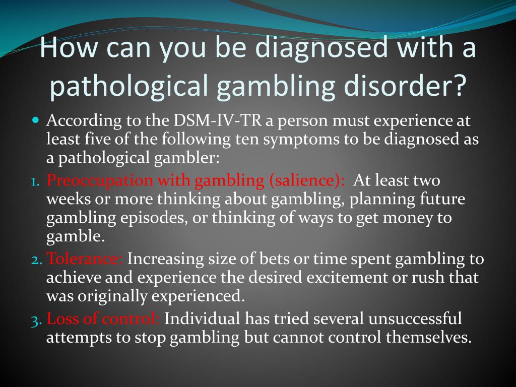 pathological gambling disorder definition