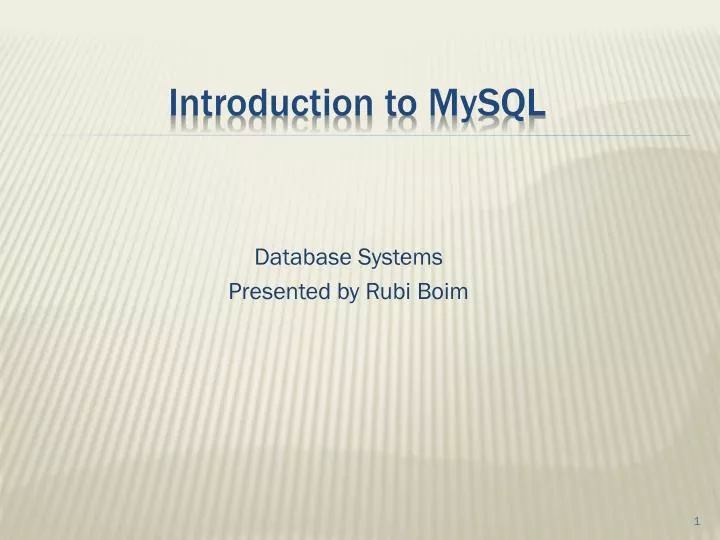 PPT - Introduction to MySQL PowerPoint Presentation, free download - ID ...