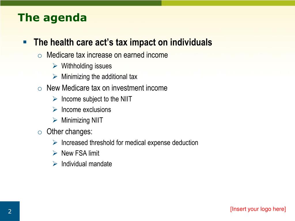 PPT Expanded Medicare taxes and other changes make planning critical