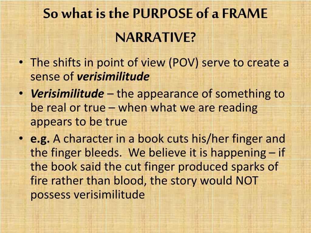 What Is The Purpose Of A Frame Narrative What Is The Purpose Of A Frame Narrative