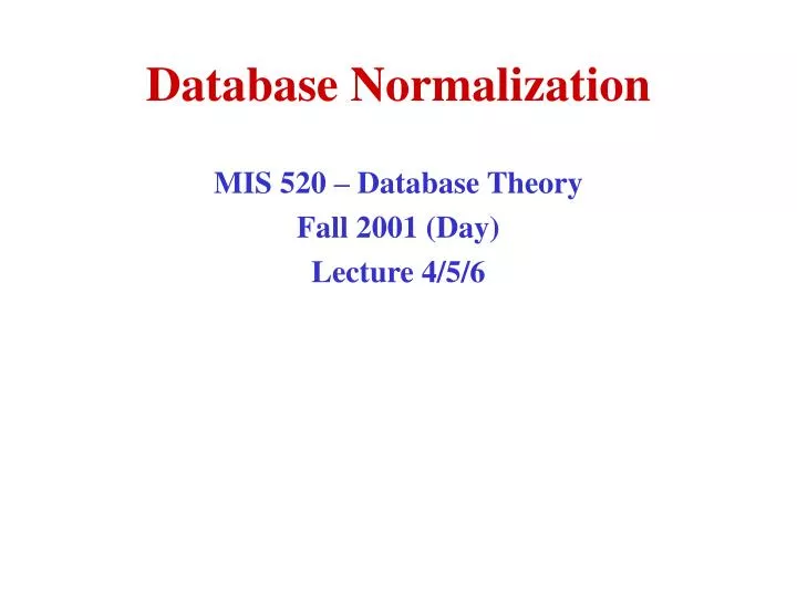 PPT - Database Normalization PowerPoint Presentation, free download ...