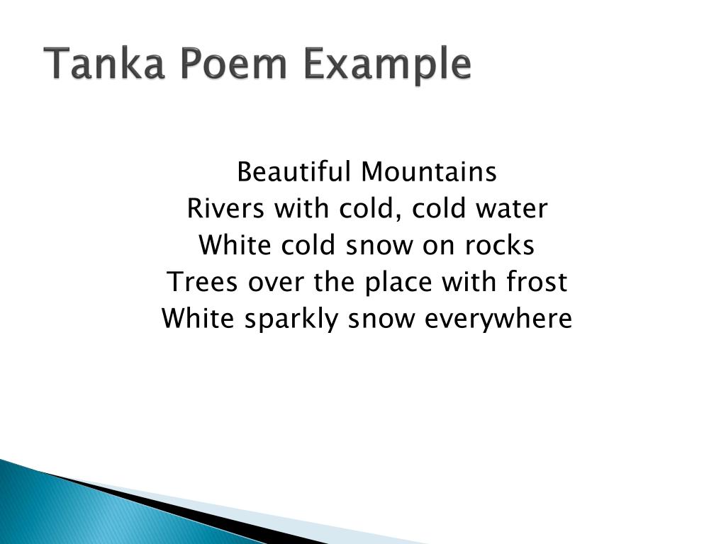 Example Of Tanka Poem In English