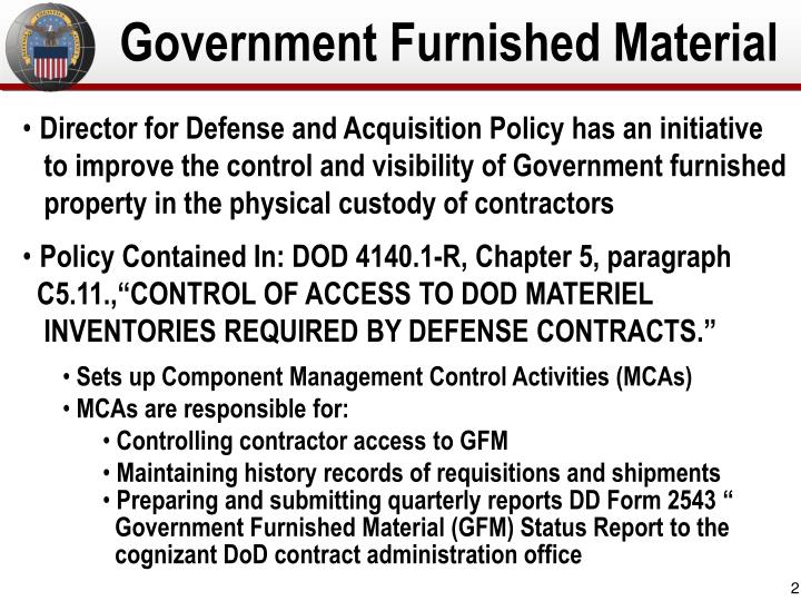 PPT Government Furnished Property PowerPoint Presentation ID2992249