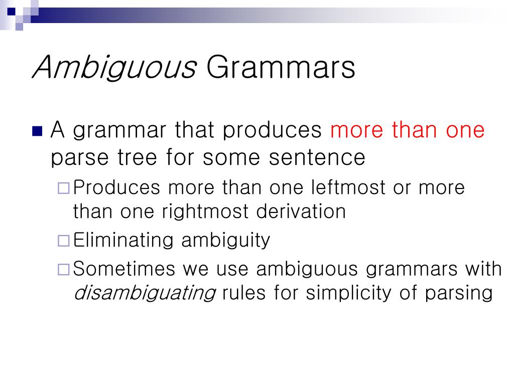 con context free grammars be ambiguous
