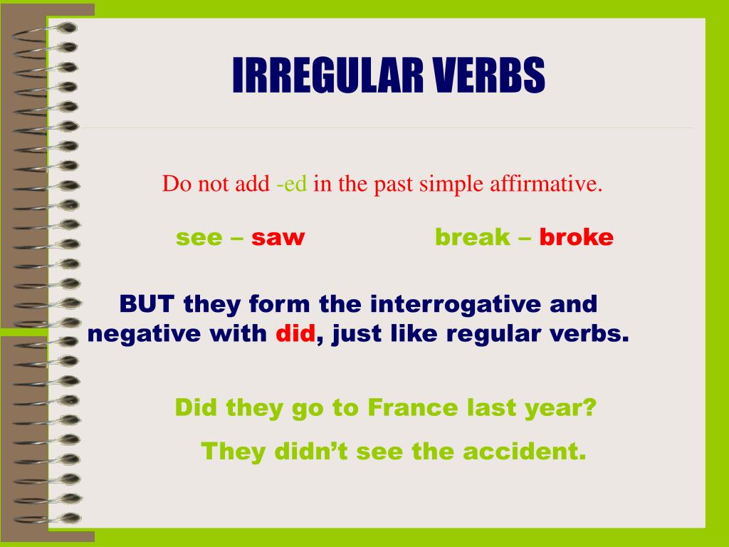 PPT - Ways of Learning Irregular Verbs PowerPoint Presentation, free  download - ID:9344240