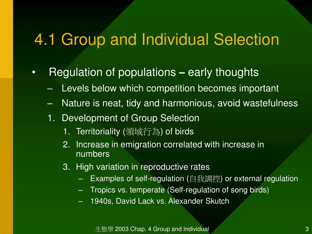group selection hypothesis