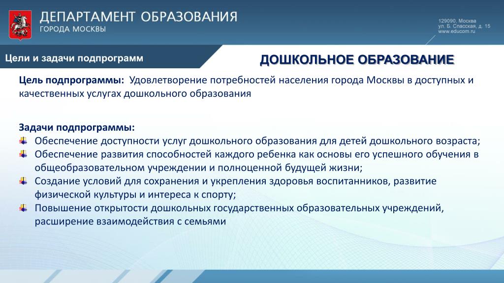Государственная программа образование подмосковье