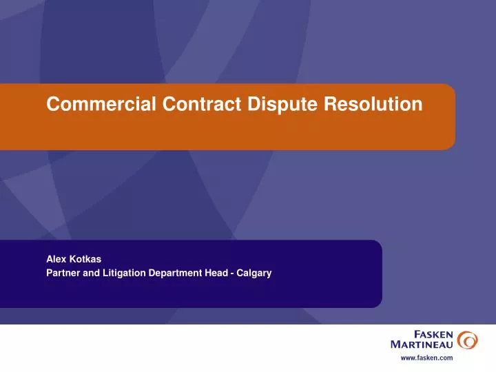 PPT Commercial Contract Dispute Resolution PowerPoint Presentation