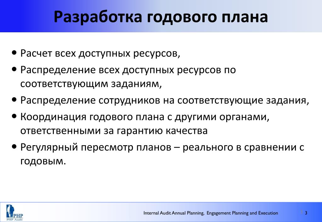 Работа над годовым планом начинается с