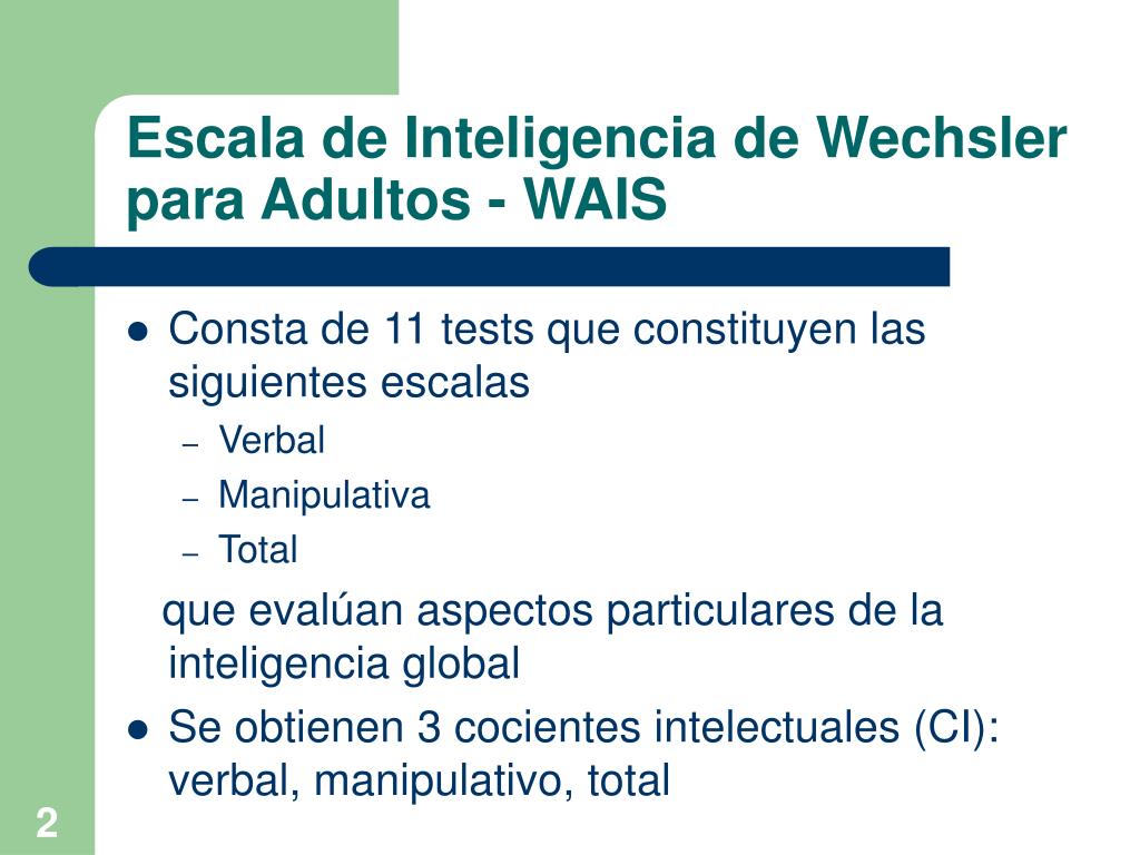 PPT - Práctica: WAIS PowerPoint Presentation, Free Download - ID:2995542