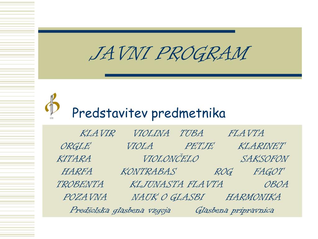 PPT - JAVNI PROGRAM PowerPoint Presentation, free download - ID:2995575