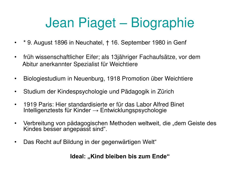 PPT - Jean Piaget – Biographie PowerPoint Presentation, free download -  ID:2996172