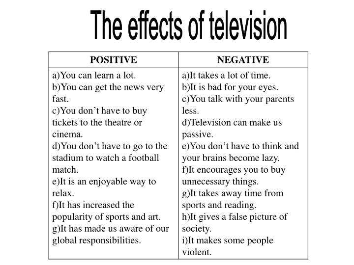 essay about pros and cons of tv