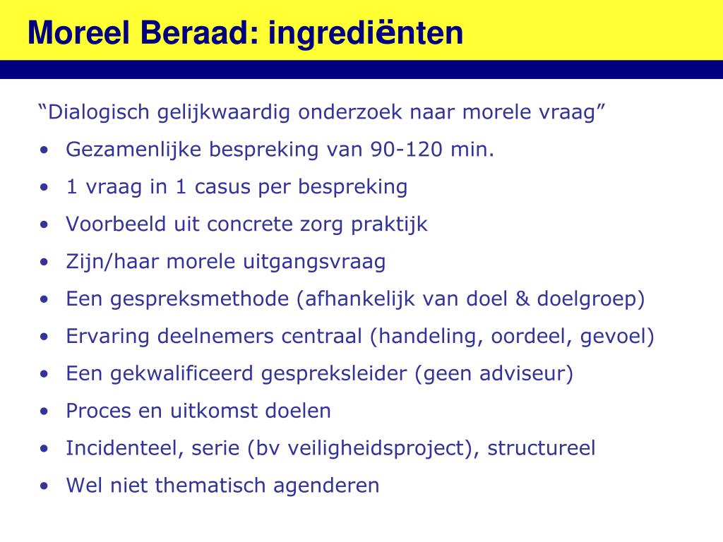 PPT - MOREEL BERAAD Gezamenlijk vorm geven aan goede veiligheid in de
