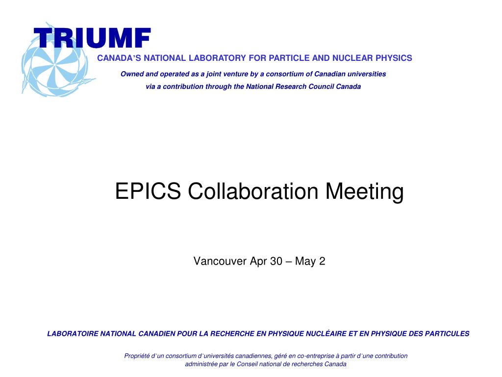 PPT EPICS Collaboration Meeting PowerPoint Presentation, free