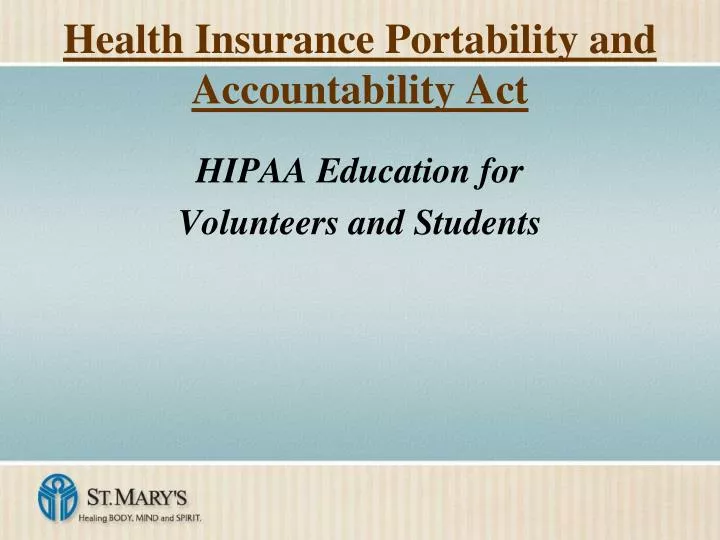 health insurance portability and accountability act n.
