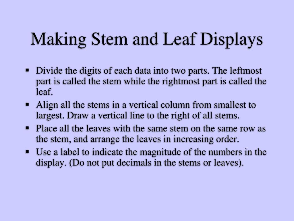 stem and leaf display length stem and leaf display length
