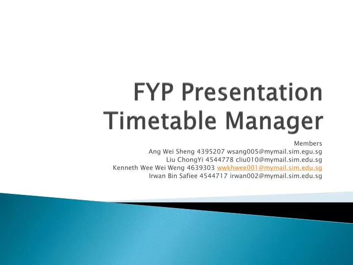 PPT - FYP Presentation Timetable Manager PowerPoint Presentation, free