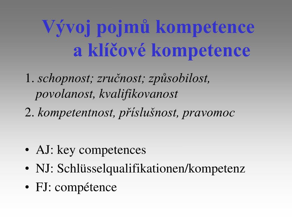 PPT - KOMPETENCE V EDUKAČNÍM KONTEXTU PowerPoint Presentation, free  download - ID:2999460