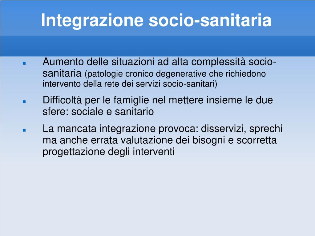 PPT - Integrazione socio-sanitaria PowerPoint Presentation, free download -  ID:3000255