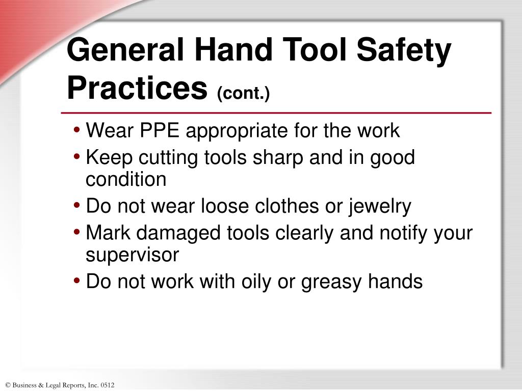 Hand Tool Safety Tips