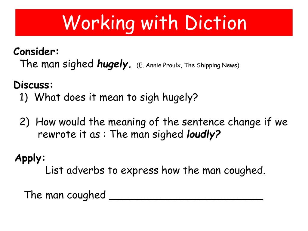 Ppt Working With Diction Powerpoint Presentation Free Download Id 3001543