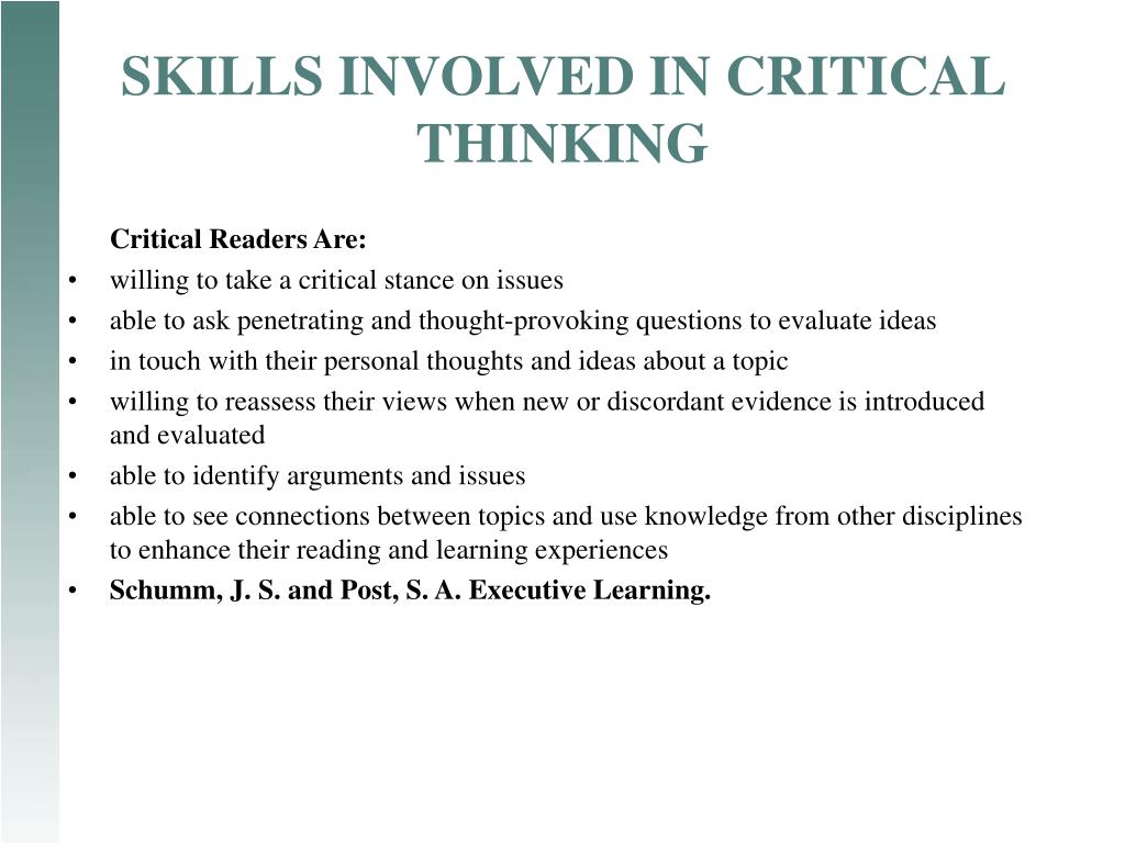 skills involved in critical thinking