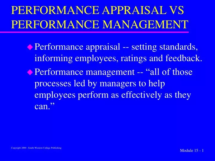 presentation vs performance