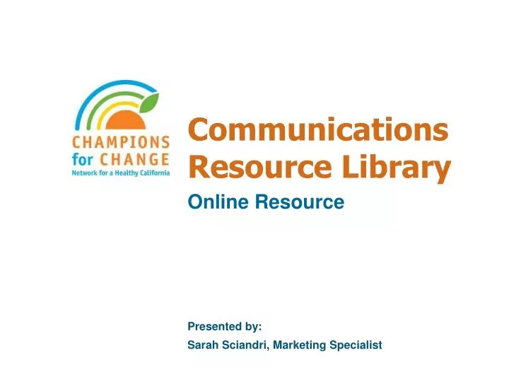 communications resource library n.