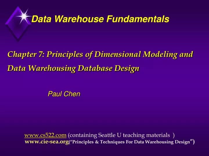 chapter 7 principles of dimensional modeling and data warehousing database design n.