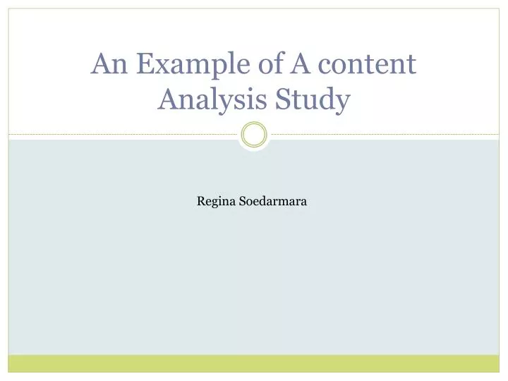 content presentation and analysis example