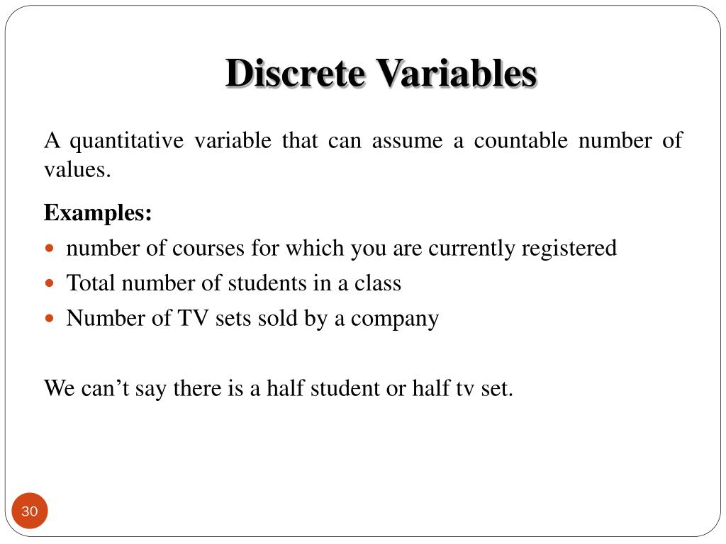 research study discrete variable