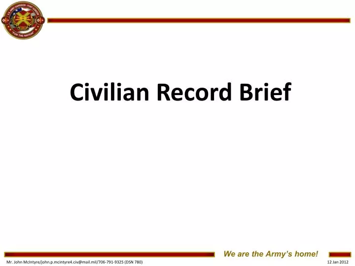 PPT Civilian Record Brief PowerPoint Presentation, free download ID