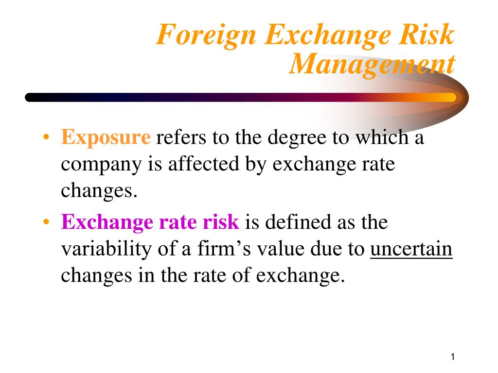 risk management in forex market ppt slides