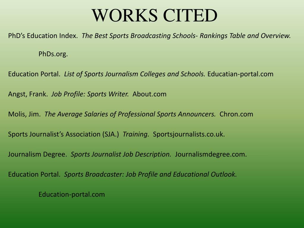 PPT Sports Journalism Vs. Sports Broadcasting PowerPoint Presentation