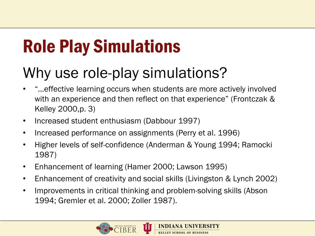 Role Play and Simulations