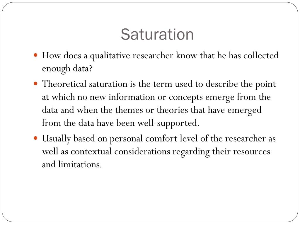 saturation in qualitative research definition