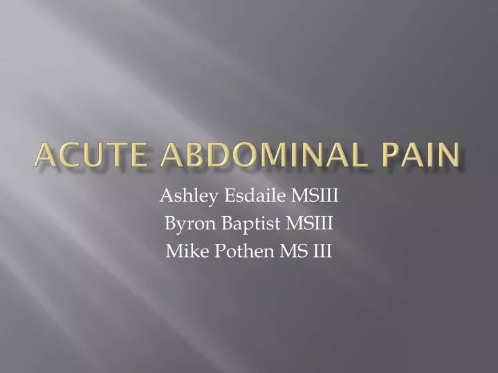 acute abdominal pain n.