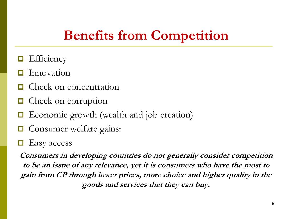 How Does Competition Benefit Consumers PPT - Competition Policy and Law -Benefits to Consumers PowerPoint