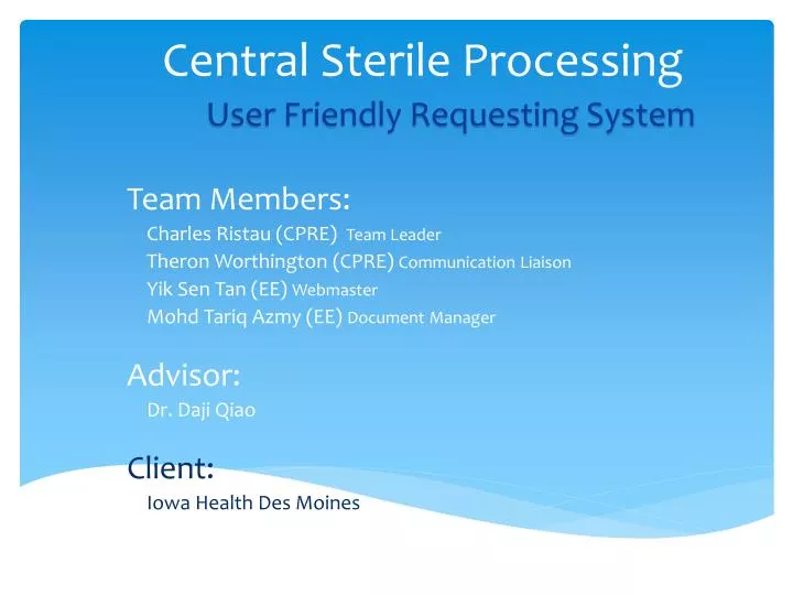 PPT Central Sterile Processing PowerPoint Presentation, free download