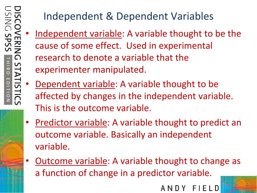 example of research problem with independent and dependent variables