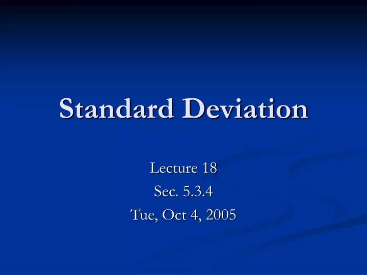 standard deviation n.