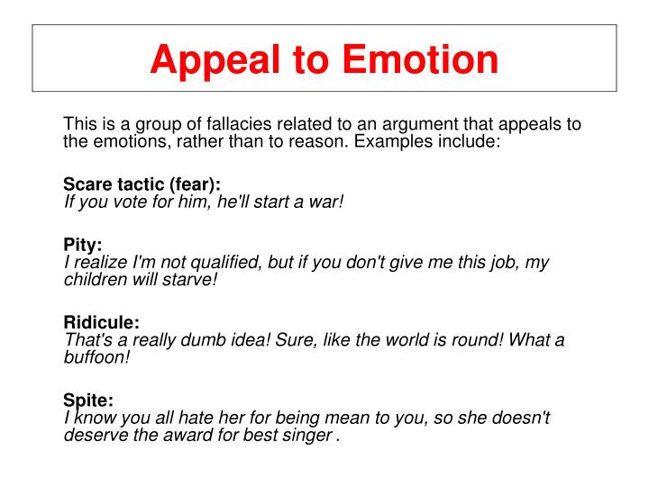 appeal to emotion fallacy appeal to emotion fallacy