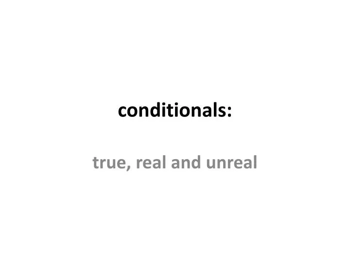 conditionals n.