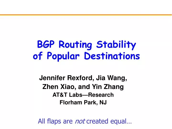 bgp routing stability of popular destinations n.
