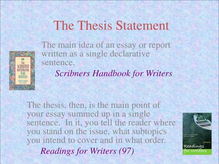 thesis statement powerpoint slideshare