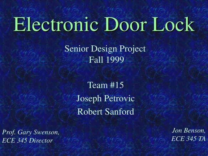 electronic door lock n.