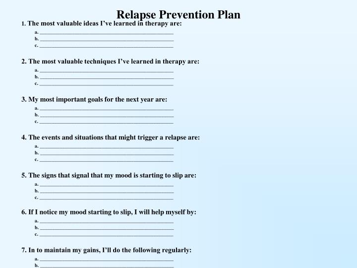 relapse prevention plan1 n